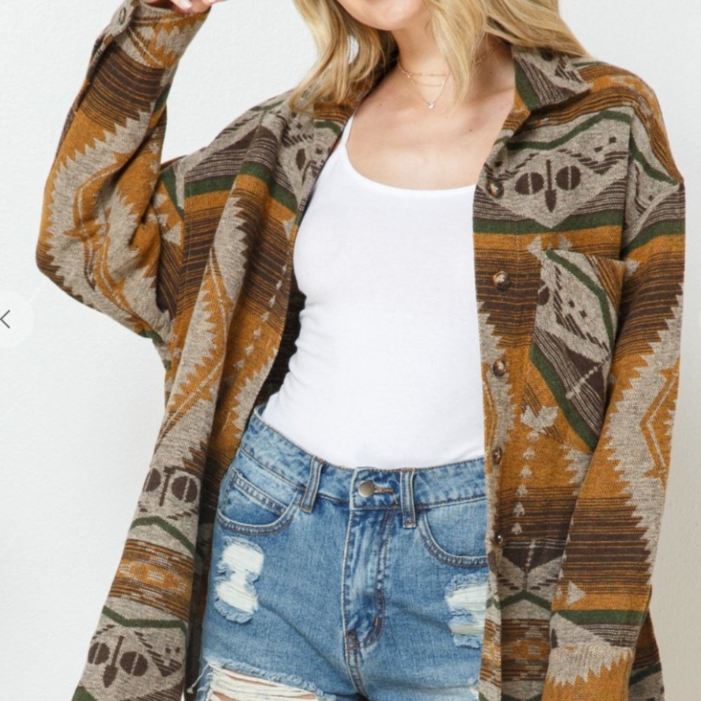 NWT Aztec Shirt Jacket